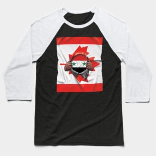 Syria Flag Canadian Flag Ripped - Gift for Syrian From Syria Baseball T-Shirt